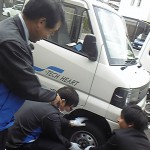 タイヤ交換の様子